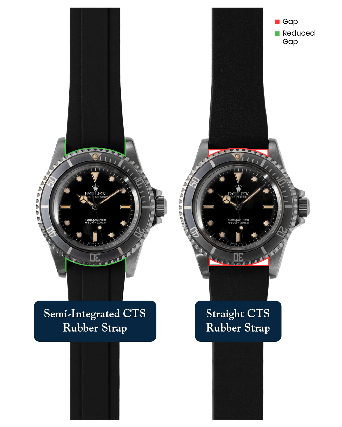 Black Semi-Integrated CTS Rubber Strap - Image 8
