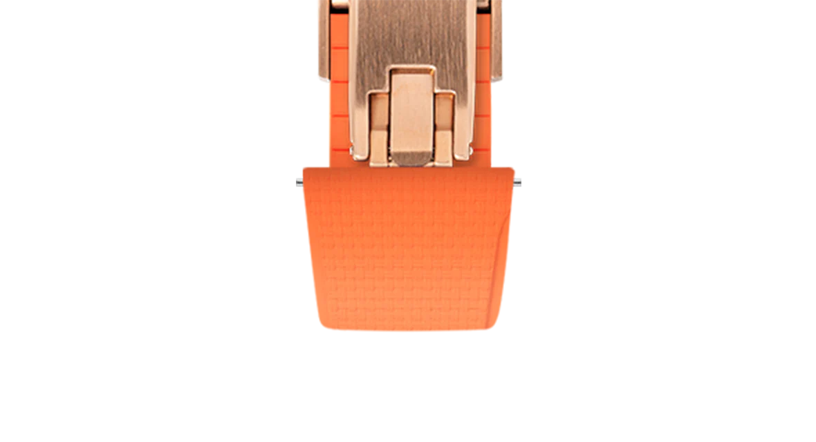 Orange Sailcloth CTS Rubber Strap for Cartier Santos de Cartier - Image 9